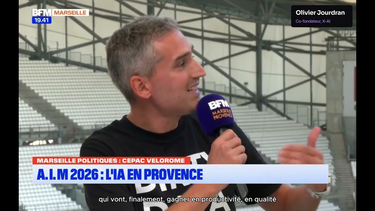 Olivier Jourdran, co-fondateur de K-AI, interviewé par BFM Marseille Provence à l’AIM 2026
